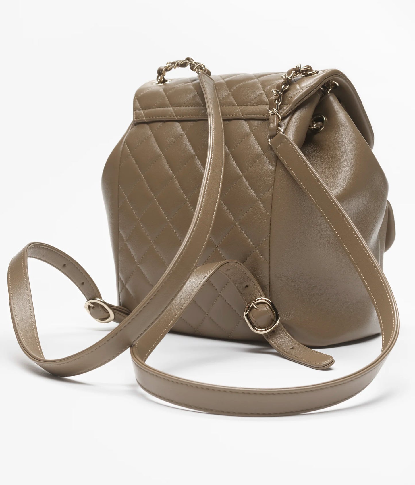 Calfskin & Gold-Tone Metal  Dark Khaki