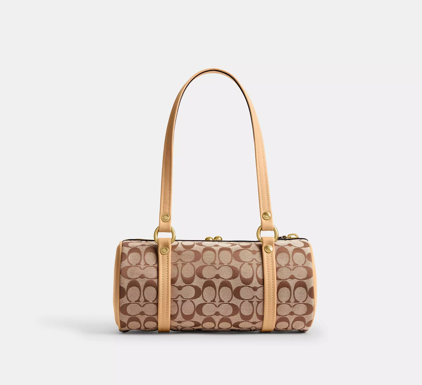 Kisslock Barrel Bag 28 In Signature Jacquard